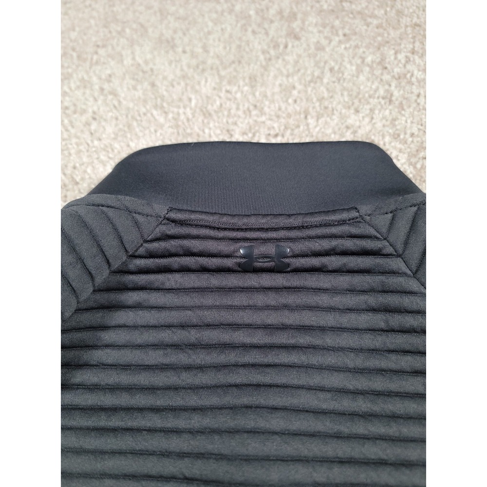 Under Armour Jacket Size XS Black Womens PGA Logo Thermal Mock Stretch Fitted - Picture 5 of 16
